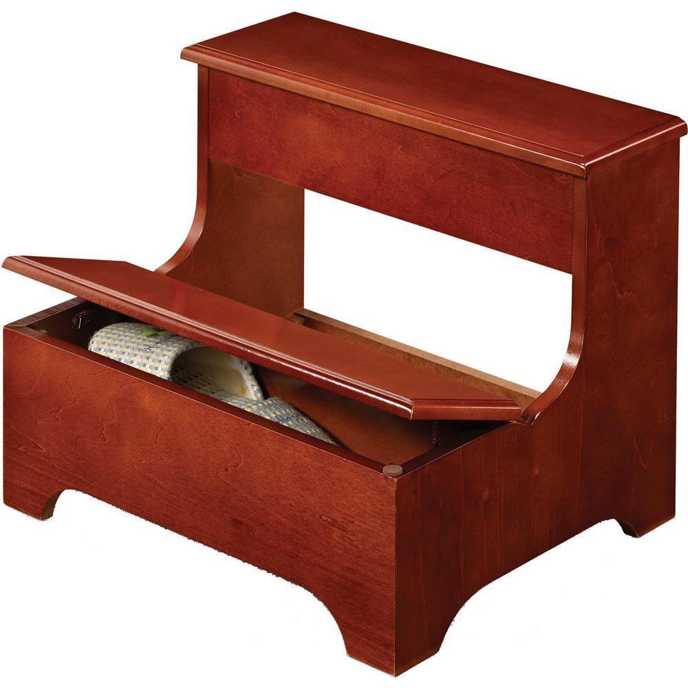 Terrira Step Stool 2-tier Step Stool With Hidden Storage - Dark And Cherry – Washburn's ...