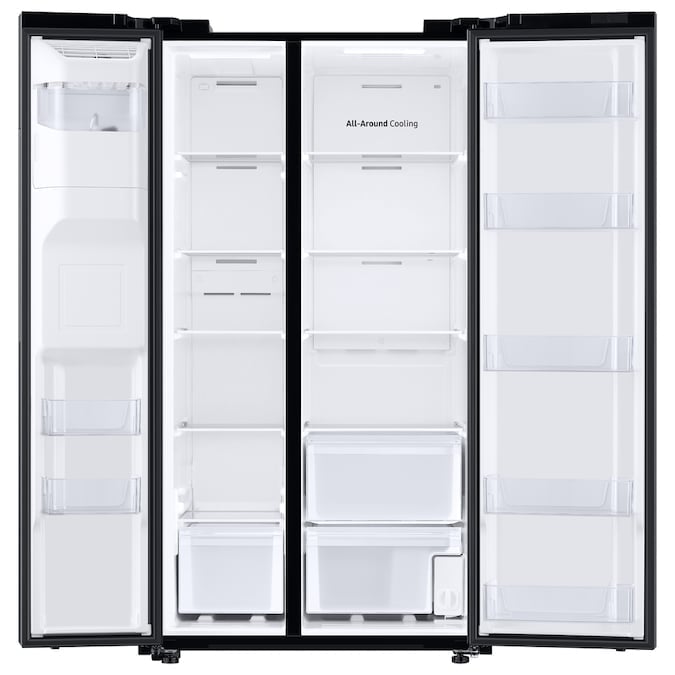 27.4 Cu. Ft. Side-by-Side Refrigerator - Black stainless steel-Washburn's Home Furnishings
