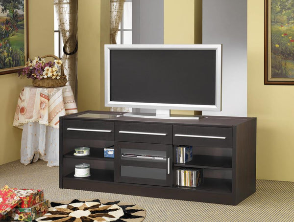 3-drawer Built-in Connect-it Tv Console - Brown-Washburn's Home Furnishings