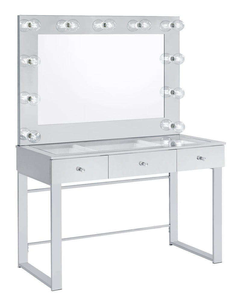 3-drawer Vanity With Lighting - Pearl Silver-Washburn's Home Furnishings