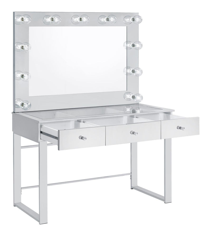 3-drawer Vanity With Lighting - Pearl Silver-Washburn's Home Furnishings