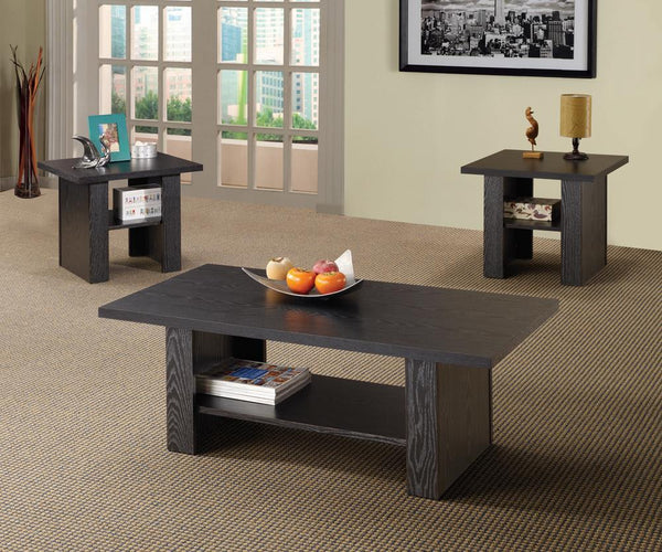 3-piece Occasional Table With Lower Storage Shelf Set - Gray-Washburn's Home Furnishings