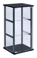 3-shelf Glass Curio Cabinet - Black-Washburn's Home Furnishings