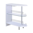 3-tier Bar Table - White And Clear-Washburn's Home Furnishings