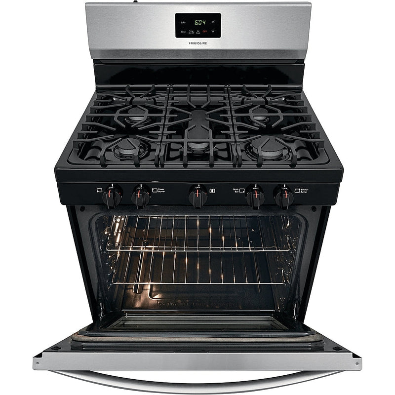 30" Gas Freestanding Range, Cont Grates Manual Clean - Stainless-Washburn's Home Furnishings