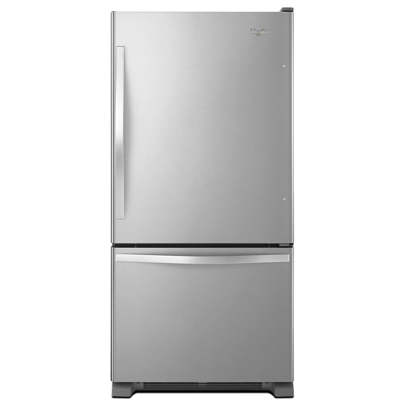 Whirlpool 22 cu. ft. Bottom Freezer Refrigerator in Stainless Steel with Spill Guard Glass Shelves-Whirlpool-Washburn's Home Furnishings