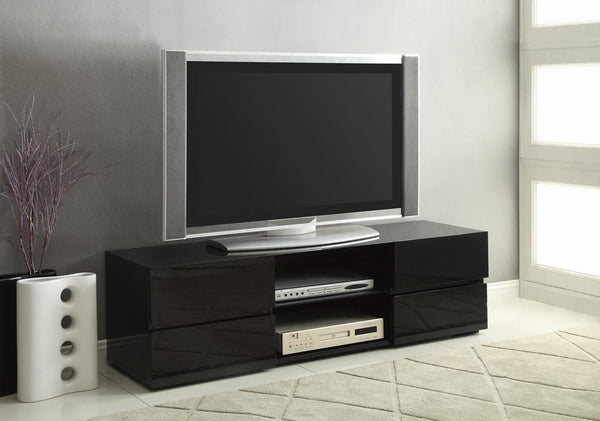 4-drawer Tv Console Glossy - Black-Washburn's Home Furnishings