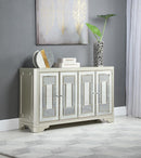 4-mirrored Door Accent Cabinet - Pearl Silver-Washburn's Home Furnishings