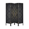 4-panel Damask Pattern Folding Screen - Black-Washburn's Home Furnishings