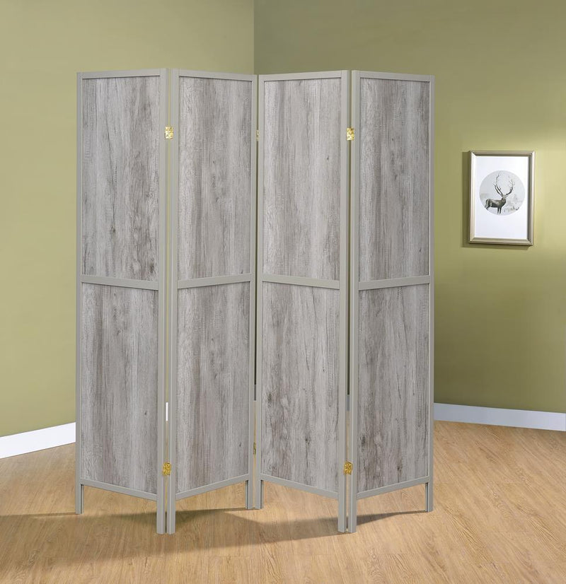 4-panel Folding Screen - Grey Driftwood-Washburn's Home Furnishings