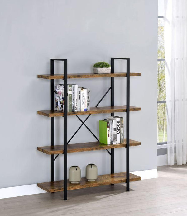 4-shelf Bookcase - Black-Washburn's Home Furnishings