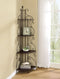 4-shelf Corner Bookcase - Brown-Washburn's Home Furnishings