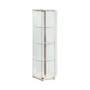 4-shelf Hexagon - Shaped Curio Cabinet - White-Washburn's Home Furnishings