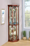 6-shelf Transitional Corner Curio Cabinet - Brown-Washburn's Home Furnishings