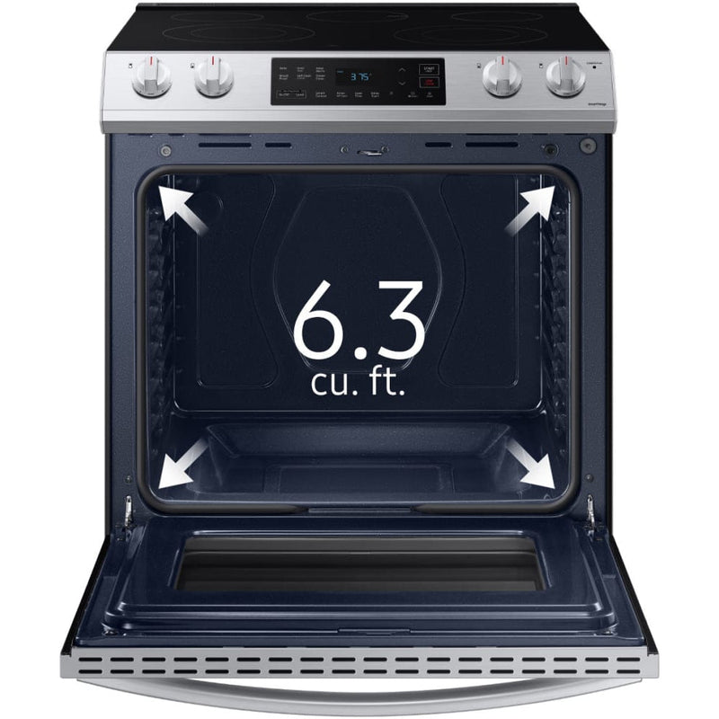 Samsung 6.3 cu. ft. Smart Slide-in Electric Range in Stainless Steel-Washburn's Home Furnishings