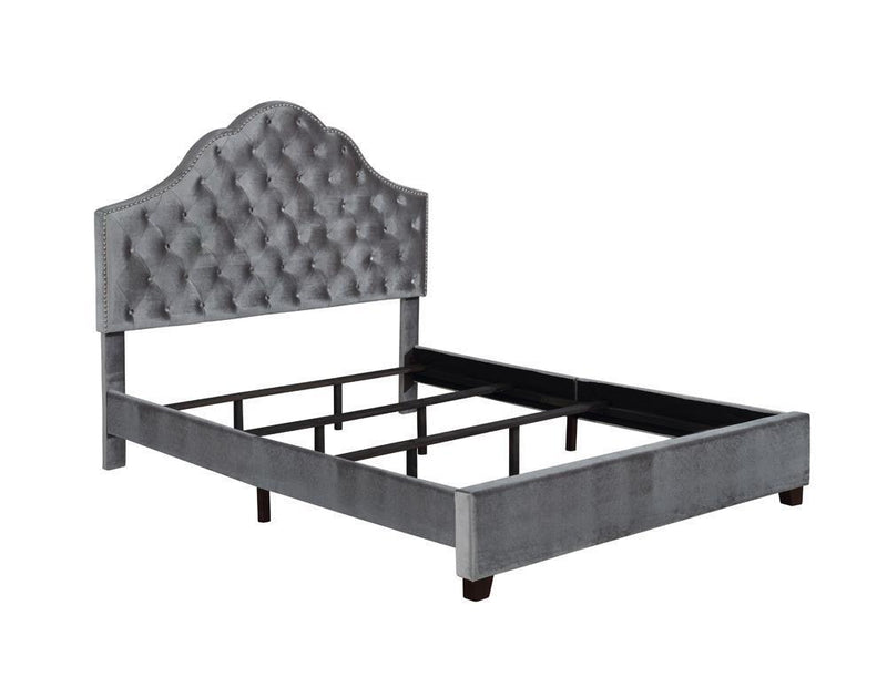 Abbeville Upholstered Bed - Queen Bed - Grey-Washburn's Home Furnishings