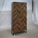 Accent Cabinet With Herringbone - Pattern - Brown-Washburn's Home Furnishings