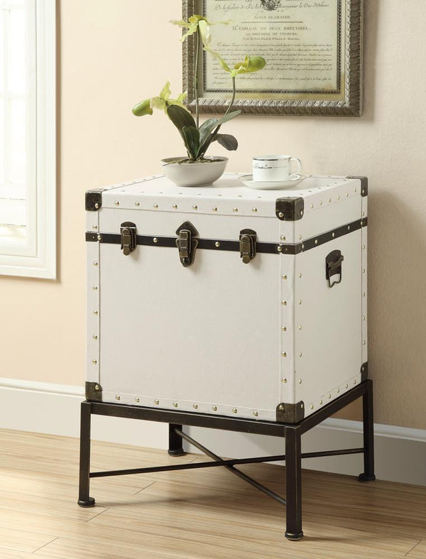 Accent Cabinet With Nailhead Trim - White-Washburn's Home Furnishings