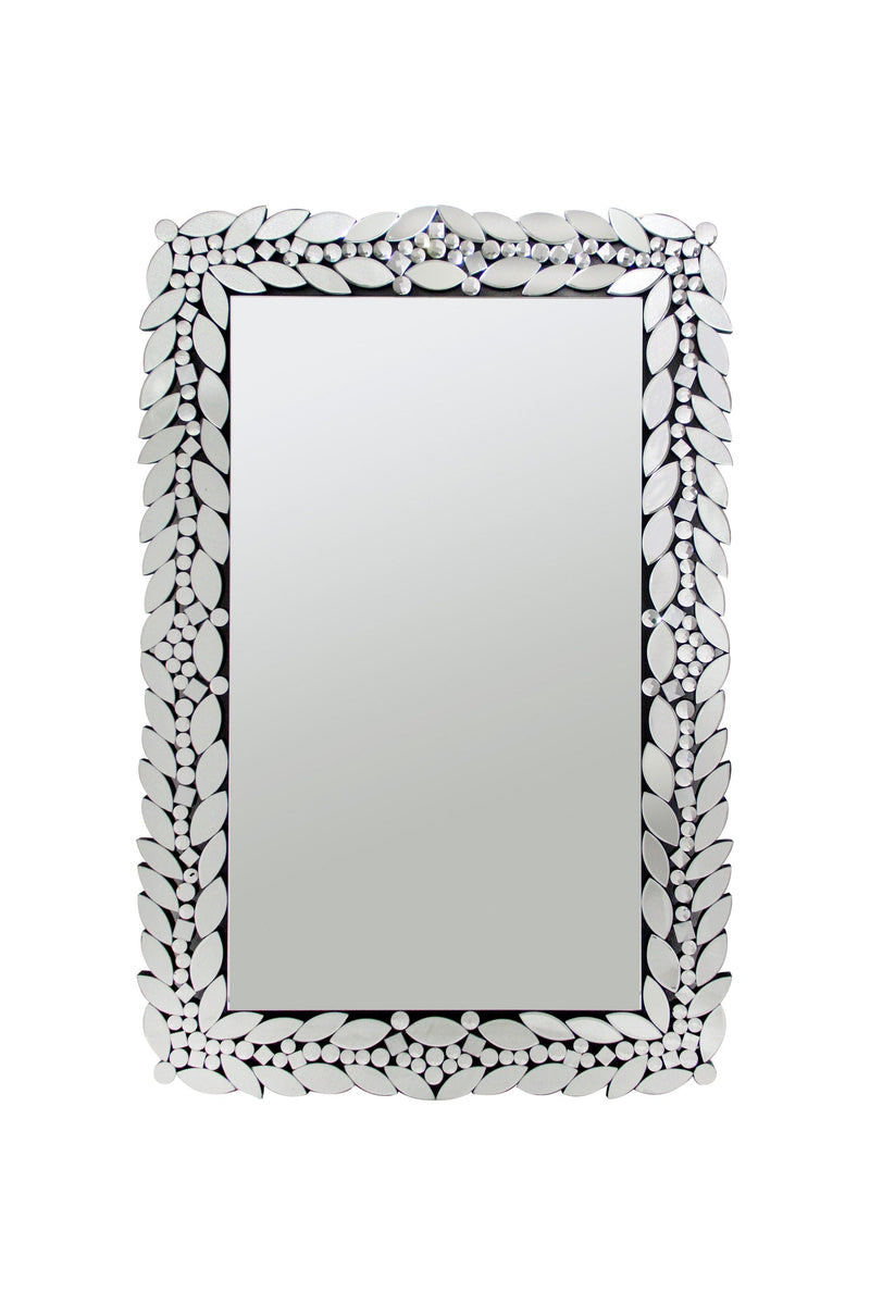 Accent Mirror With Vine-inspired Frame - Pearl Silver-Washburn's Home Furnishings