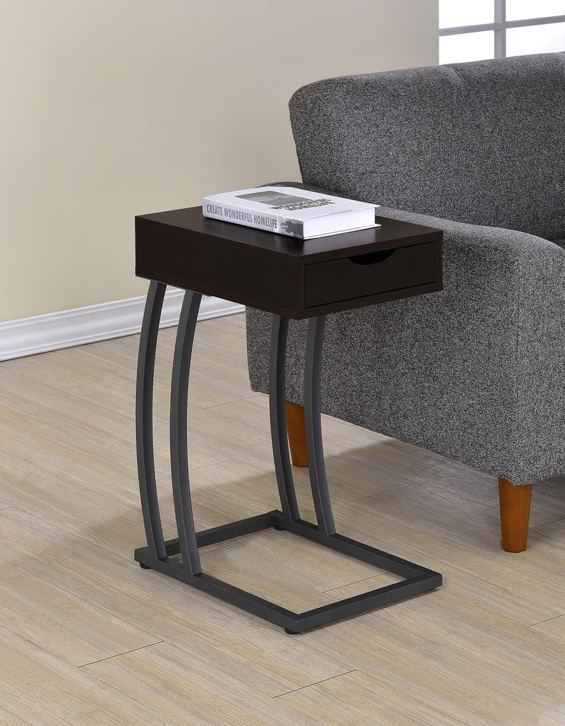 Accent Table C-shape - Cappuccino-Washburn's Home Furnishings