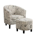 Accents: Chairs - Accent Chair With Ottoman - Off-white-Washburn's Home Furnishings