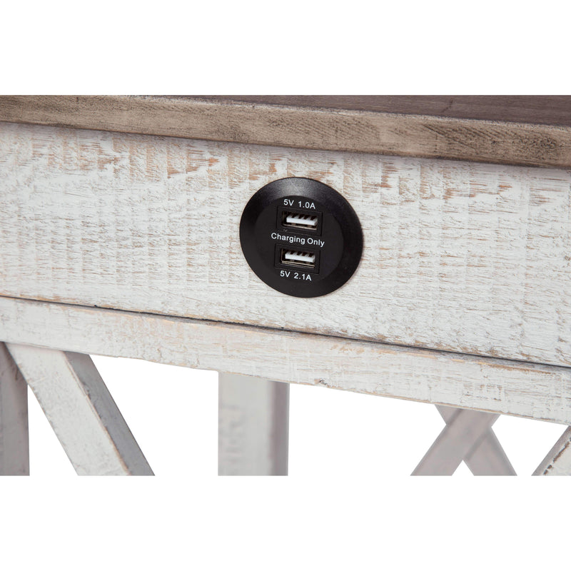 Adalane - White/gray - Accent Table-Washburn's Home Furnishings