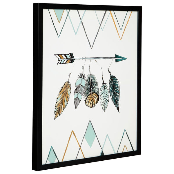 Adaley - Teal/white/gray - Wall Art-Washburn's Home Furnishings