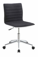 Adjustable Height Office Chair - Black Fabric And Chrome-Washburn's Home Furnishings
