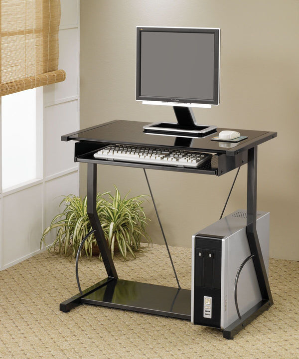 Alastair - Computer Desk With Key -board Tray - Black-Washburn's Home Furnishings