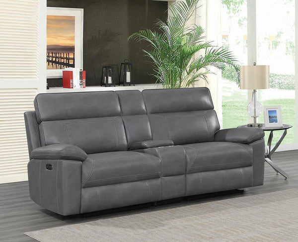 Albany Motion Collection - 3 Pc Power 2 Loveseat - Grey-Washburn's Home Furnishings