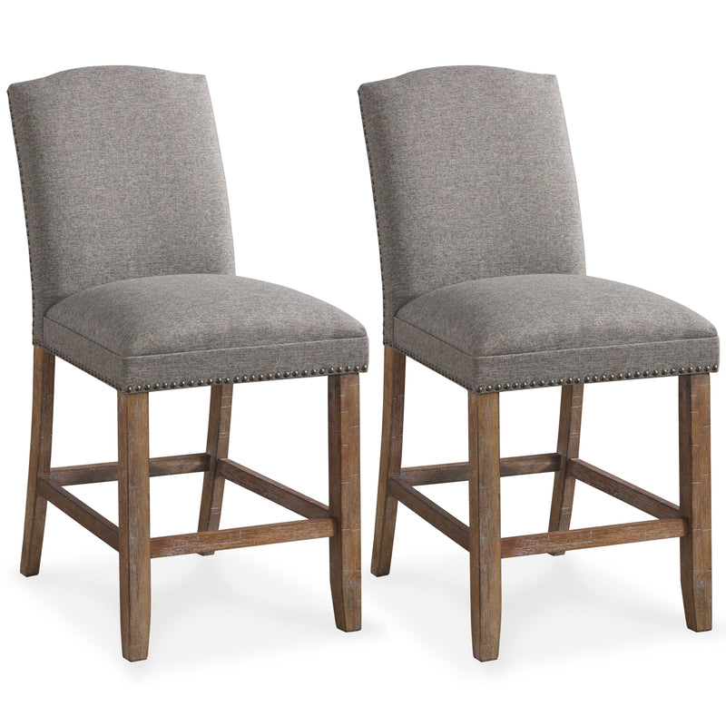 Aleeda - Brown/gray - Upholstered Barstool (2/cn)-Washburn's Home Furnishings