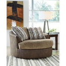 Alesbury - Chocolate - Oversized Swivel Accent Chair-Washburn's Home Furnishings