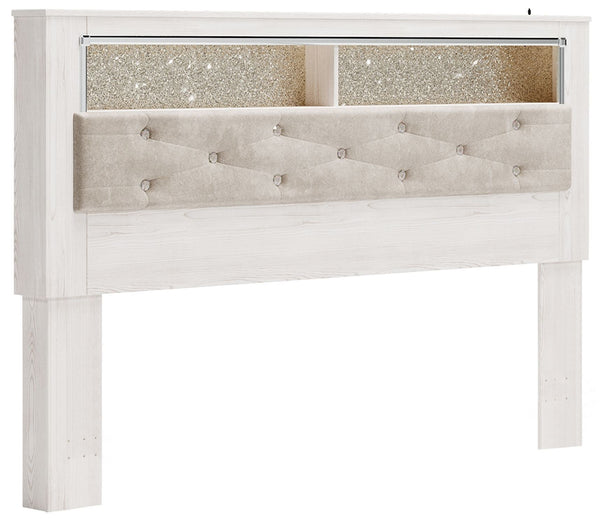Altyra - White - King Uph Panel Bookcase Hdbd-Washburn's Home Furnishings