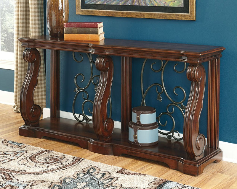 Alymere - Rustic Brown - Sofa Table-Washburn's Home Furnishings
