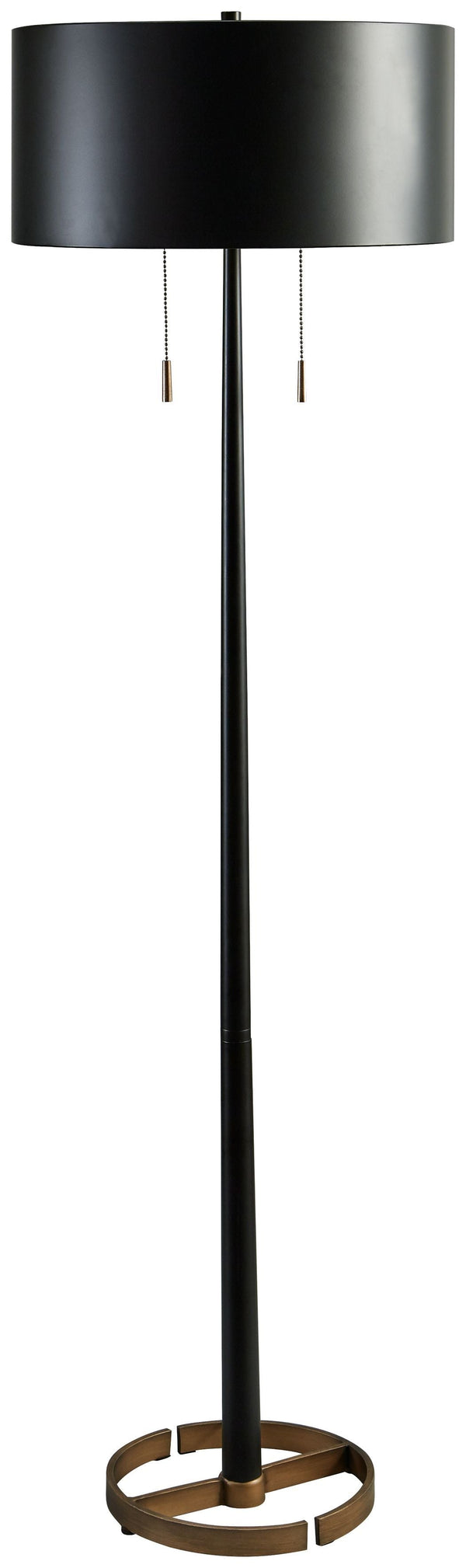Amadell - Black/gold Finish - Metal Floor Lamp (1/cn)-Washburn's Home Furnishings