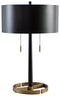 Amadell - Black/gold Finish - Metal Table Lamp (1/cn)-Washburn's Home Furnishings