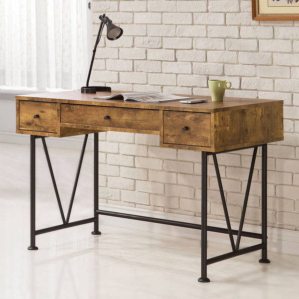 Analiese - Writing Desk - 30.5 - Wood And Metal - Light Brown-Washburn's Home Furnishings