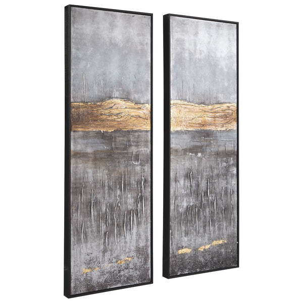 Aniyah - Black/gold/white - Wall Art Set (2/cn)-Washburn's Home Furnishings