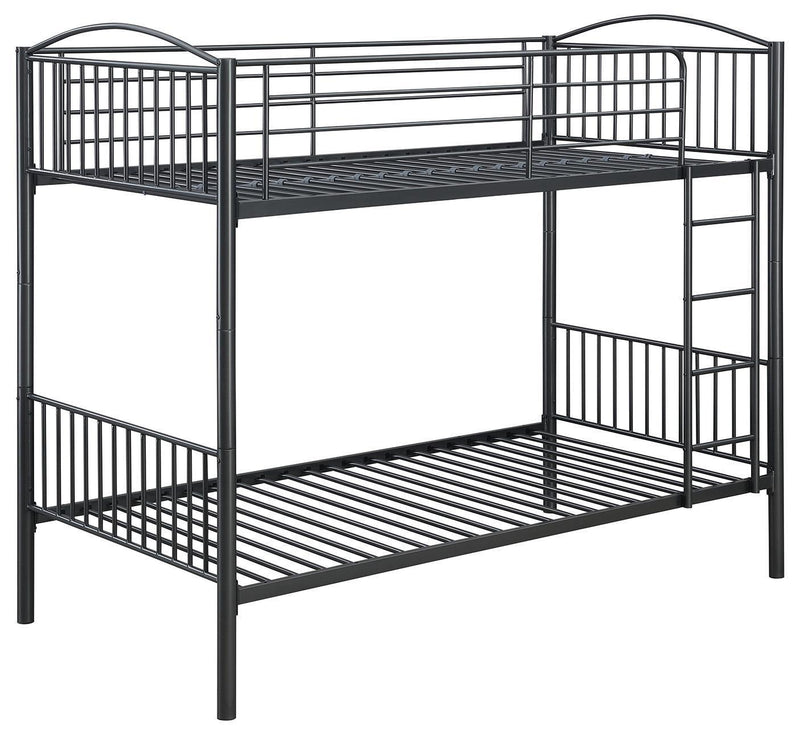 Anson - Twin Over Twin Bunk Bed With Ladder - Gray-Washburn's Home Furnishings