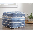 Anthony - Blue/white - Pouf-Washburn's Home Furnishings