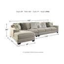 Ardsley - Pewter - Left Arm Facing Chaise 3 Pc Sectional-Washburn's Home Furnishings