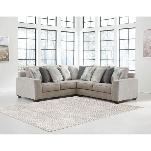 Ardsley - Pewter - Right Arm Facing Loveseat 3 Pc Sectional-Washburn's Home Furnishings