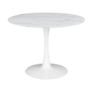 Arkell 40-inch Round Pedestal Dining Table - White-Washburn's Home Furnishings