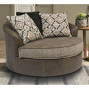 Abalone - Chocolate - Oversized Swivel Accent Chair-Washburn's Home Furnishings