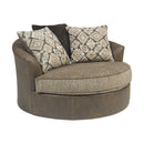 Abalone - Chocolate - Oversized Swivel Accent Chair-Washburn's Home Furnishings