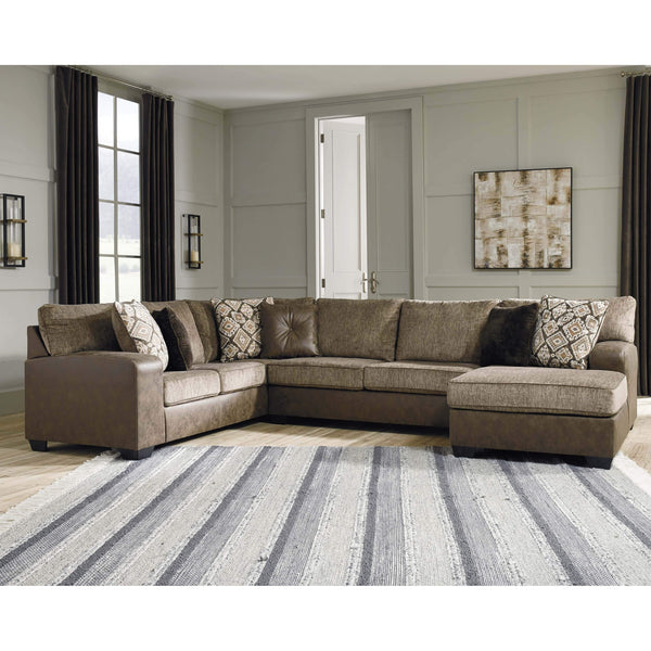 Abalone - Chocolate - Left Arm Facing Sofa 3 Pc Sectional-Washburn's Home Furnishings