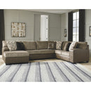 Ashley Abalone Sectional in Chocolate w/ left Chaise-Washburn's Home Furnishings