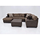 Ashley Abalone Sectional in Chocolate w/ left Chaise & Ottoman-Washburn's Home Furnishings