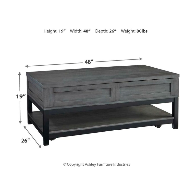 Caitbrook - Gray/Black - LIFT TOP COCKTAIL TABLE-Washburn's Home Furnishings