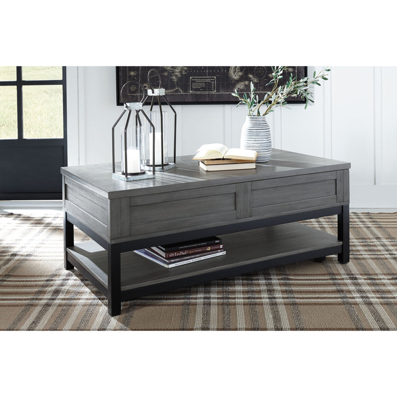 Caitbrook - Gray/Black - LIFT TOP COCKTAIL TABLE-Washburn's Home Furnishings